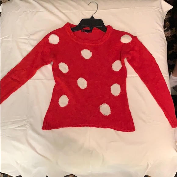 t/o Other - Red and white knitted sweater ( not hand-made)